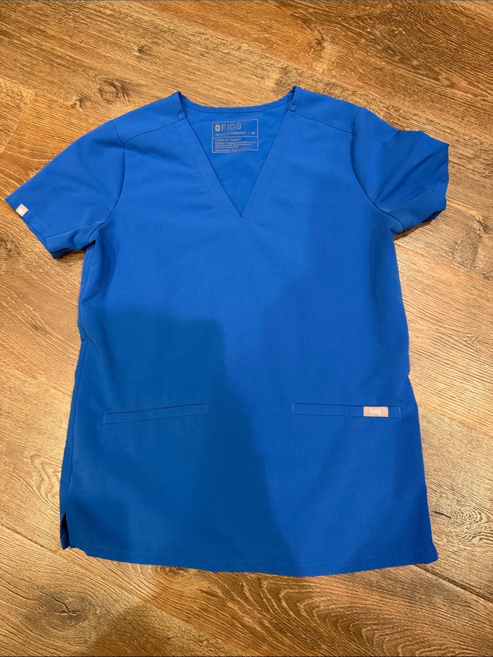 Figs Royal Blue V-Neck Medical Scrub Top
